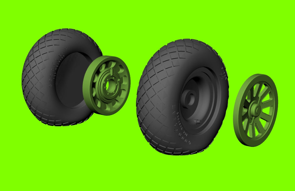 LF Models LF3D4820 P-51D Mustang Wheels Diamond Tread 1:48