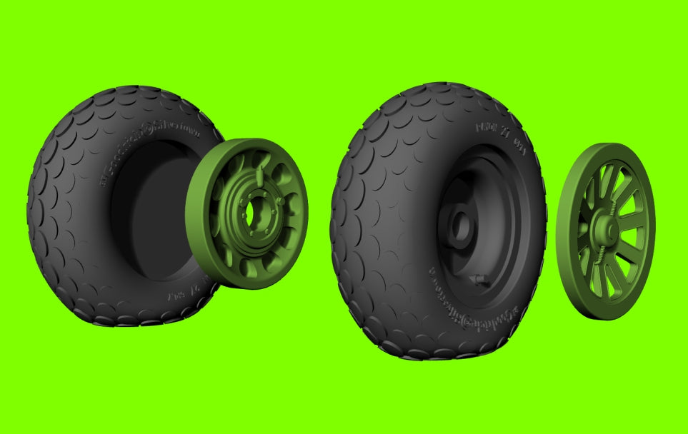 LF Models LF3D4821 P-51D Mustang Wheels Oval Tread 1:48