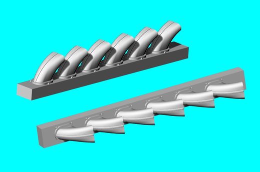 LF Models LF3D7220 1:72 Messerschmitt Bf-109F-2 exhaust stacks