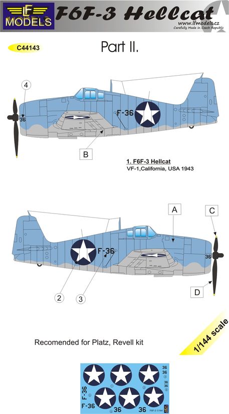 LF Models LFMC44143 1:144 Grumman F6F-3 Hellcat part II