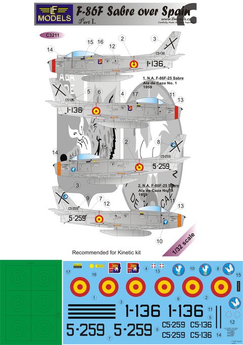 LF Models LFMC3211 1:32 North-American F-86F Sabre over Spain part I