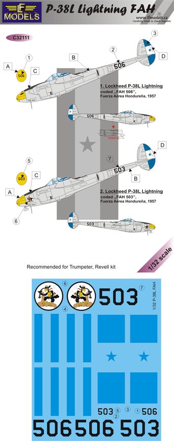 LF Models LFMC32111 1:32 Lockheed P-38L Lightning FAH Honduras