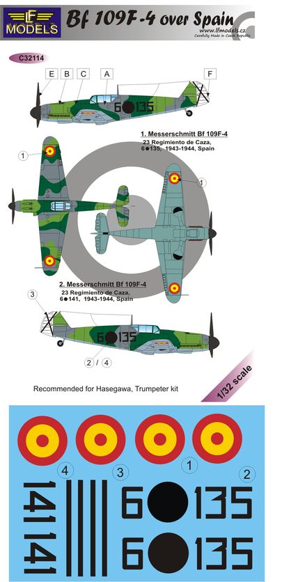 LF Models LFMC32114 1:32 Messerschmitt Bf-109F-4 over Spain