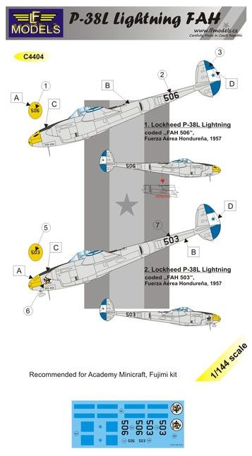 LF Models LFMC4404 1:144 Lockheed P-38L Lightning FAH Honduras