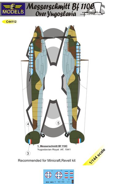 LF Models LFMC44112 1:144 Messerschmitt Bf-110C over Yugoslavia