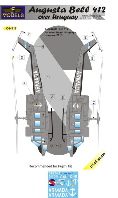 LF Models LFMC44117 1:144 Augusta-Bell 412 over Uruquay