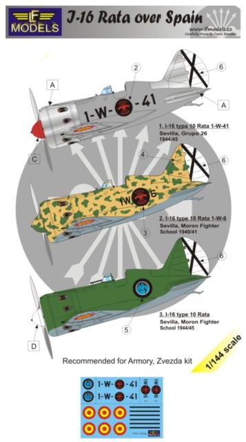 LF Models LFMC4412 1:144 Polikarpov I-16 Rata over Spain