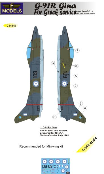 LF Models LFMC44147 1:144 Fiat G.91R Gina Greek Service