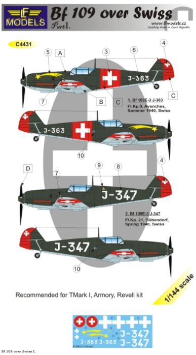 LF Models LFMC4431 1:144 Messerschmitt Bf-109E-3 over Swiss part 1