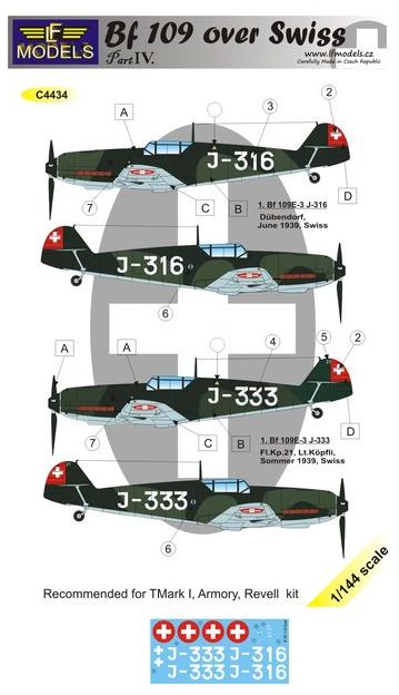 LF Models LFMC4434 1:144 Messerschmitt Bf-109E-3 over Swiss part 4