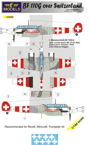 LF Models LFMC4449 1:144 Messerschmitt Bf-110G-4 over Switzerland