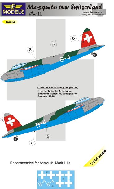 LF Models LFMC4454 1:144 de Havilland Mosquito PR.IV over Switzerland part II