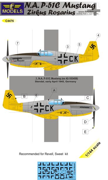 LF Models LFMC4476 1:144 North-American P-51C Mustang Zirkus Rosarius Part 1