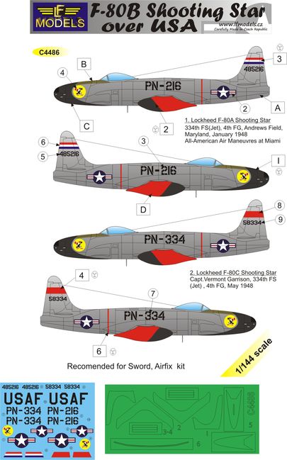LF Models LFMC4486 1:144 Lockheed F-80B Shooting Star over USA