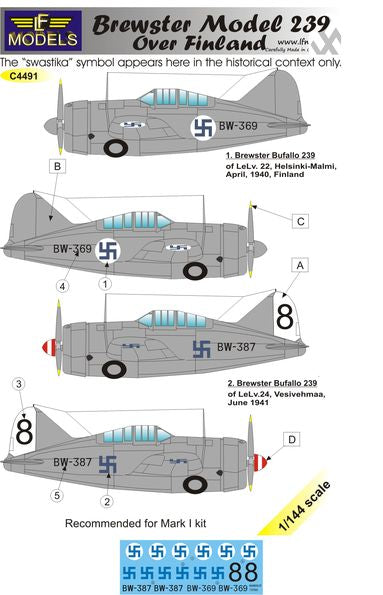 LF Models LFMC4492 1:144 Brewster Buffalo 239 Finland F2A-1/B-239