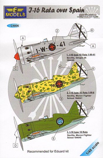 LF Models LFMC4806 1:48 Polikarpov I-16 Rata over Spain