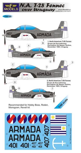 LF Models LFMC48105 1:48 North-American T-28 Fennec over Uruguay