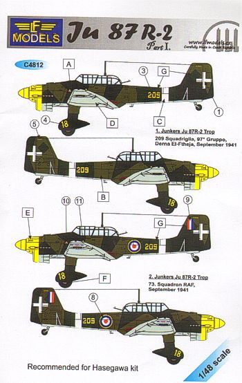 LF Models LFMC4812 Ju-87R-2 Stuka Italian/RAF Captured 1:48