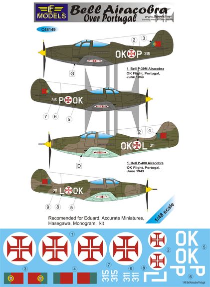 LF Models LFMC48149 1:48 Bell P-39 Airacobra over Portugal
