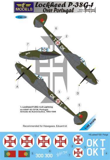 LF Models LFMC48150 1:48 Lockheed P-38G-1 Lightning over Portugal [P-38J]