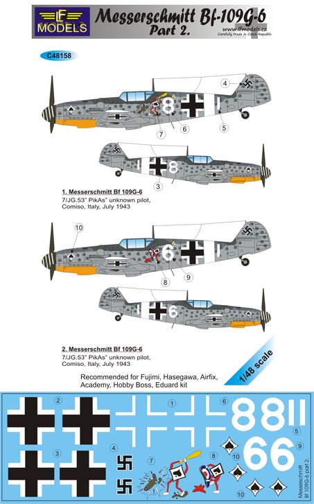 LF Models LFMC48158 1:48 Messerschmitt Bf-109G-6 Comiso cartoon part 2