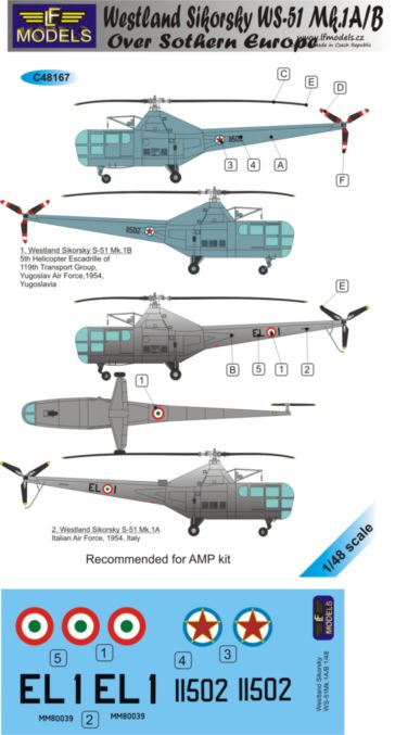 LF Models LFMC48167 WS-51 Italy & Yugoslavia Decals 1:48