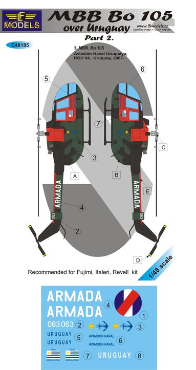 LF Models LFMC48185 1:48 MBB Bo-105 over Uruquay part 2.