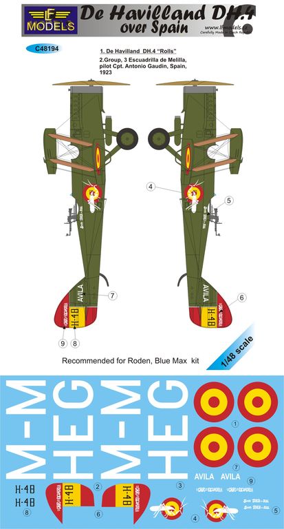 LF Models LFMC48194 1:48 de Havilland DH.4 over Spain