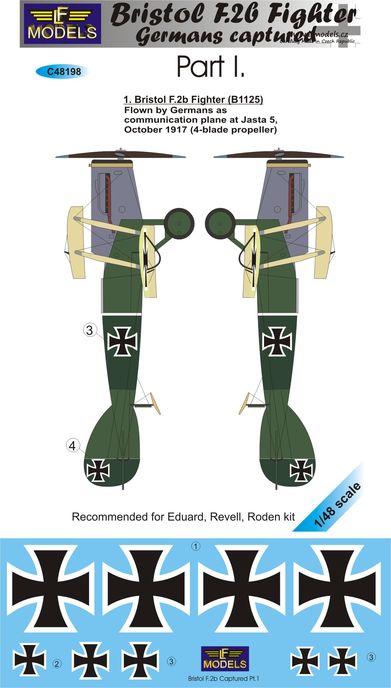LF Models LFMC48198 1:48 Bristol F.2b Fighter Germans Captured Part I