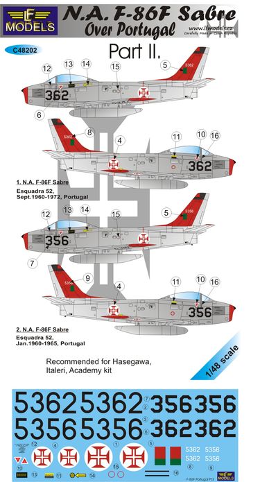 LF Models LFMC48202 1:48 North-American F-86F Sabre Over Portugal Part II.