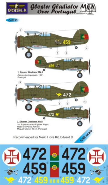 LF Models LFMC48213 1:48 Gloster Gladiator Mk.II over Portugal