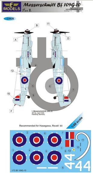 LF Models LFMC4826 1:48 Messerschmitt Bf-109G-10 Part II