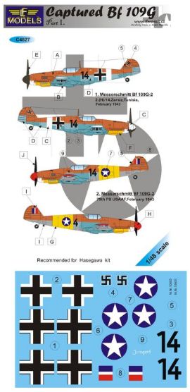 LF Models LFMC4827 1:48 Messerschmitt Bf-109G Part I Black 14 2.