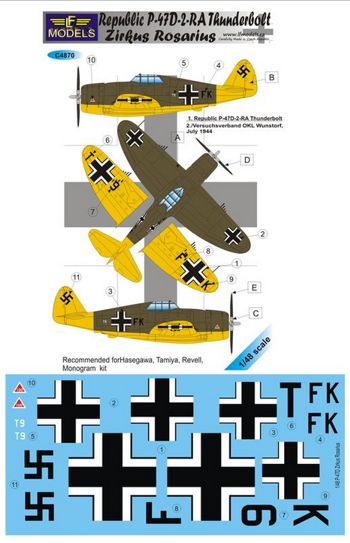 LF Models LFMC4870 1:48 Republic P-47D-2-RA Thunderbolt Zirkus Rosarius