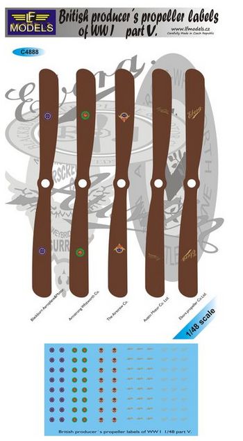 LF Models LFMC4888 British WWI Propeller Logos Pt V Decals 1:48