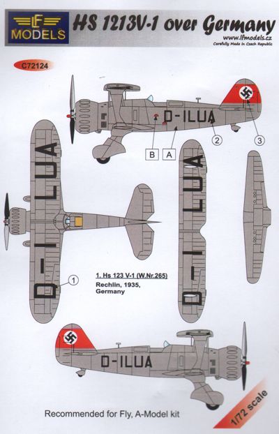 LF Models LFMC72124 1:72 Henschel Hs-123V-1 over Germany