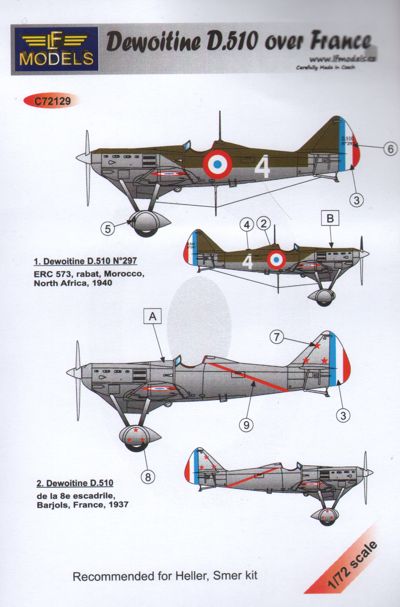LF Models LFMC72129 1:72 Dewoitine D.510 over France