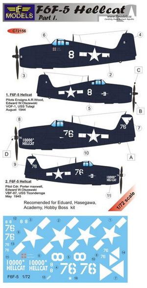 LF Models LFMC72156 1:72 Grumman F6F-5 Hellcat Part I