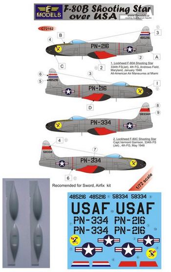 LF Models LFMC72162 1:72 Lockheed F-80B Shooting Star over USA