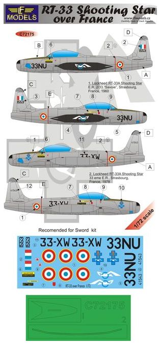 LF Models LFMC72175 1:72 Lockheed RT-33 Shooting Star over France