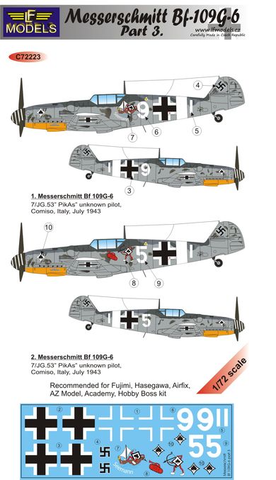 LF Models LFMC72223 1:72 Messerschmitt Bf-109G-6 Comiso cartoon part 2