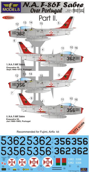 LF Models LFMC72255 1:72 North-American F-86F Sabre Over Portugal Part II.