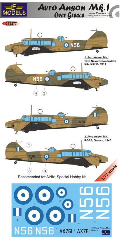LF Models LFMC72277 1:72 Avro Anson Mk.I