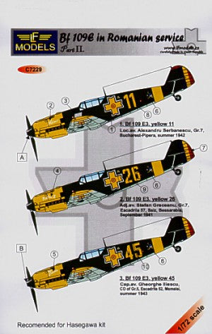LF Models LFMC7229 1:72 Messerschmitt Bf-109E in Romanian Service Part II