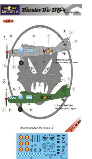 LF Models LFMC7230 1:72 Dornier Do-27B-4 Spain x 2 aircraft