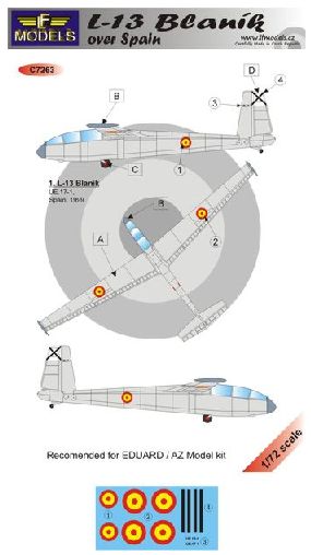 LF Models LFMC7263 1:72 LET L-13 Blanik over Spain