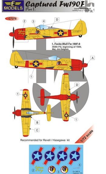 LF Models LFMC7278 1:72 USAF Captured Focke-Wulf Fw-190F-8 Part I.