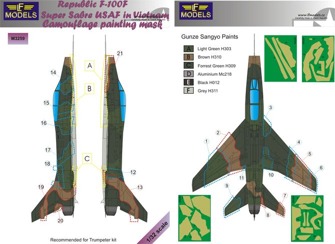 LF Models LFMM3259 1:32 North-American F-100F Super Sabre USAF in Vietnam