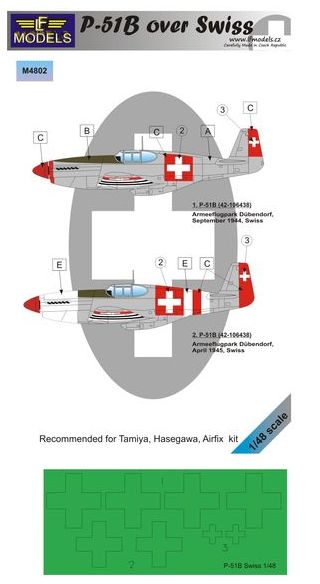 LF Models LFMM4802 P-51B Swiss National Insignia Paint Masks 1:48