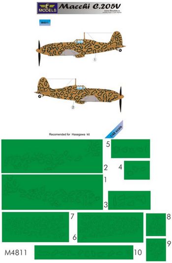 LF Models LFMM4811 1:48 Macchi C.205V camouflage pattern paint masks